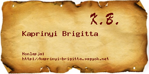 Kaprinyi Brigitta névjegykártya