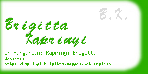 brigitta kaprinyi business card